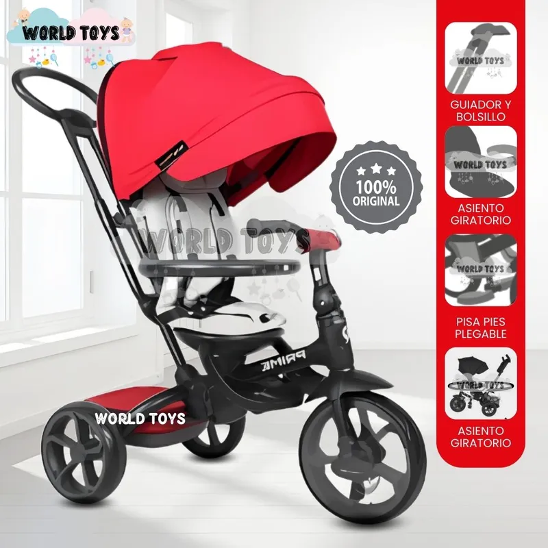 KIDS - Triciclo Guiador Plegable «QUILL PRIME» Red