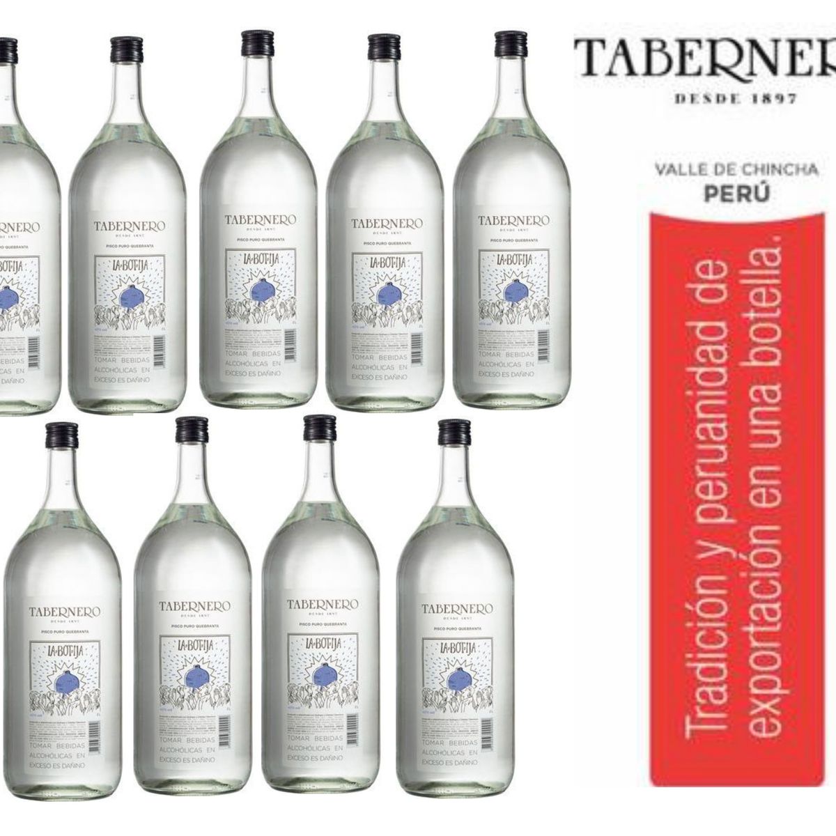 TABERNERO - Pisco Tabernero La Botija Quebranta 2L - 9 UND