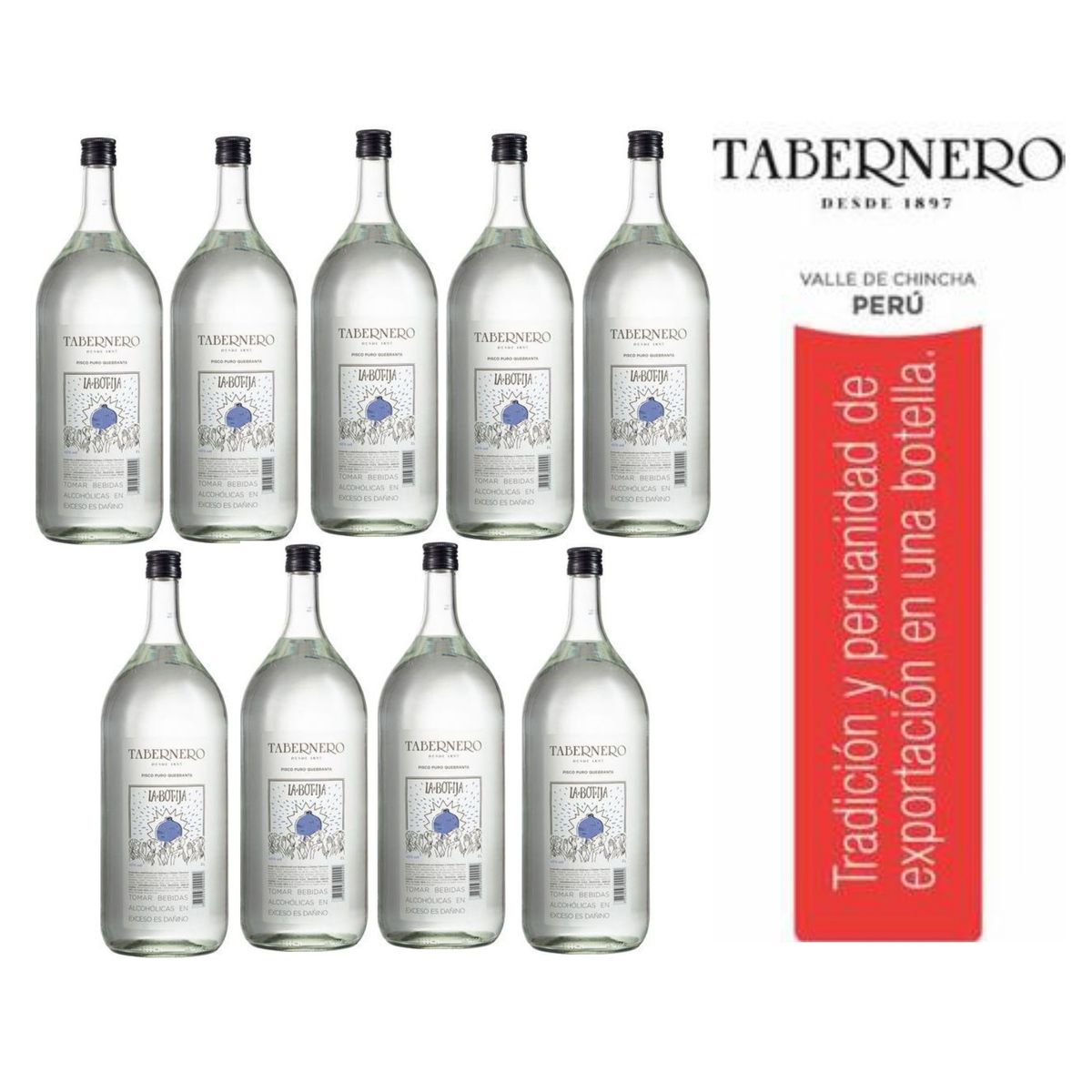 TABERNERO - Pisco Tabernero La Botija Quebranta 2L - 9 UND