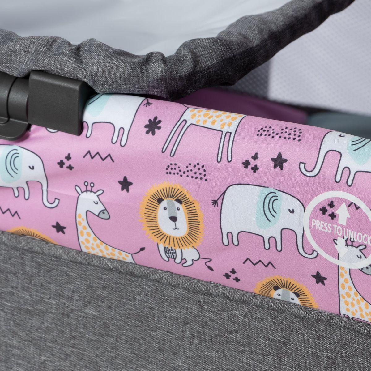 EBABY - Cuna Corral Mecedora Sally Rosado  EB716-3