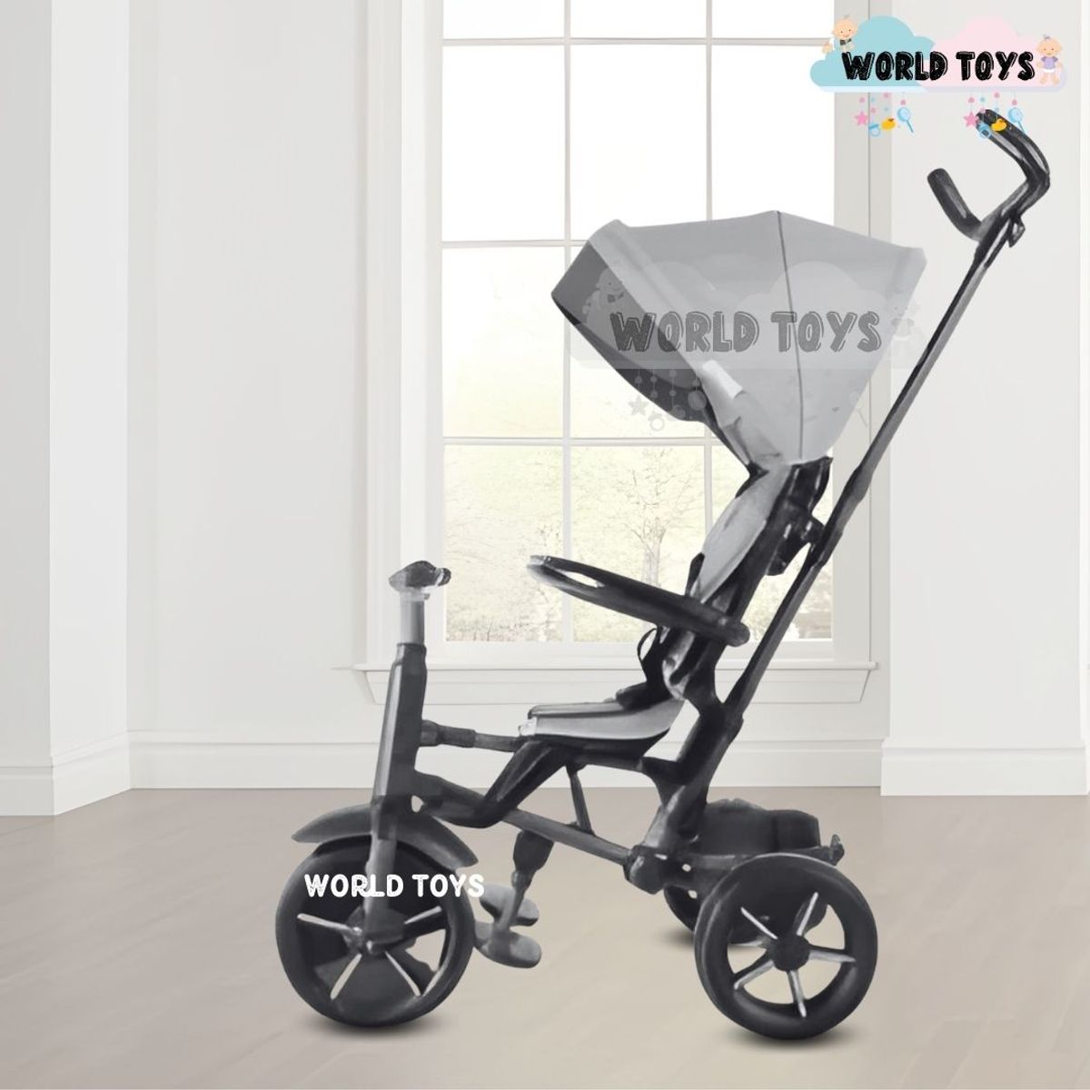 KIDS - Triciclo Guiador  «STARITE» Gray