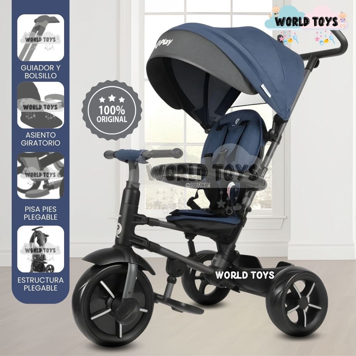 KIDS - Triciclo Guiador  «STARITE» Blue