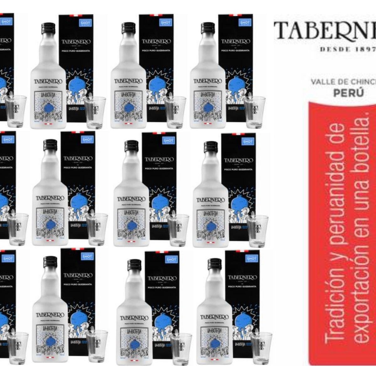 TABERNERO - Pisco Tabernero La Botija Quebranta 700ml + Shot - 12 UND