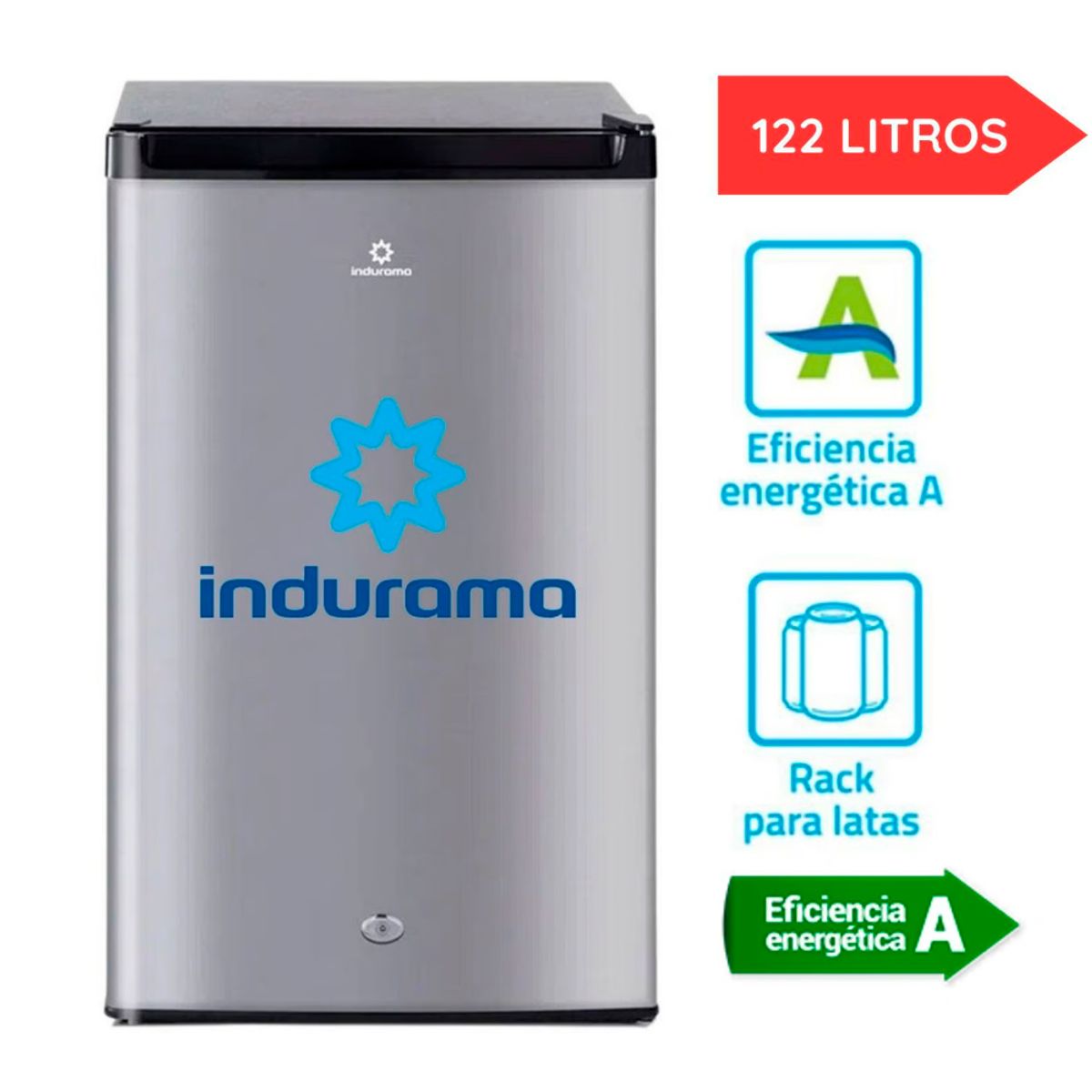 INDURAMA - Frigobar Indurama 122 Litros RI-159CR Defrost - Cromado