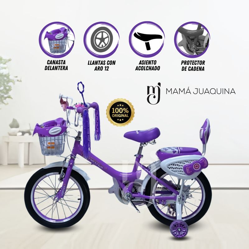 VELOX - Bicicleta Para Niña Aro 12 «HII LIRY» Purple