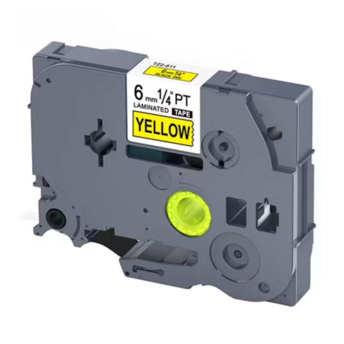 GENERICO - CINTA BROTHER COMPATIBLE TZ2-611 6MM LETRA NEGRA SOBRE FONDO AMARILLO