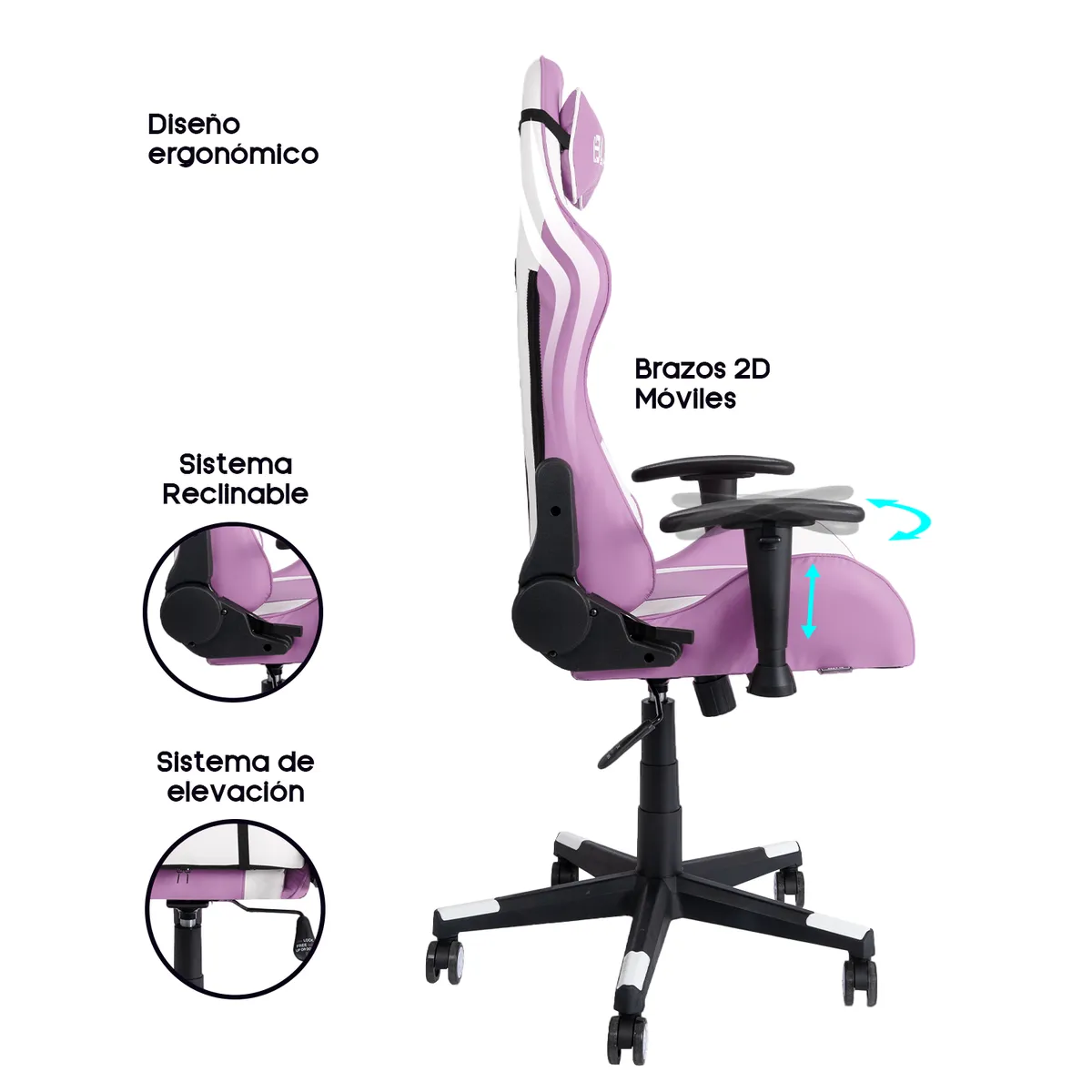 BLAZZE - Silla Gamer Ergonómica Blazze Exodo - Lila 180°
