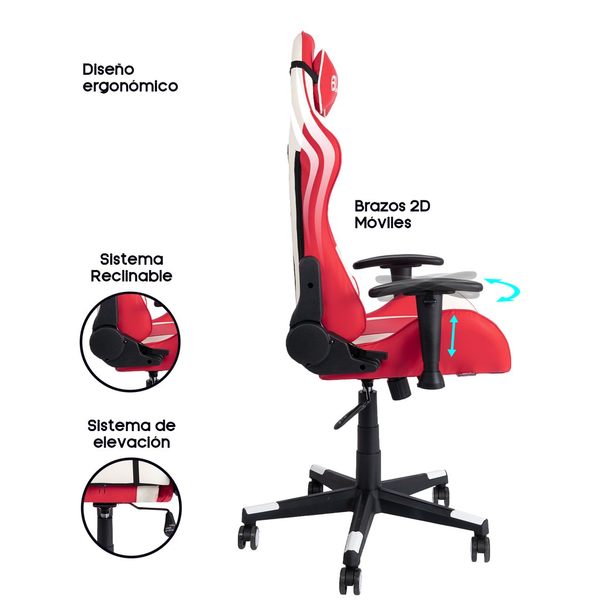 BLAZZE - Silla Gamer Ergonómica Blazze Exodo - Rojo 180°