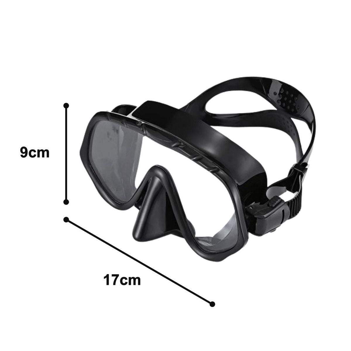 PORTO - MÁSCARA DE BUCEO CON SNORKELL ESTÁNDAR PORTO NEGRO