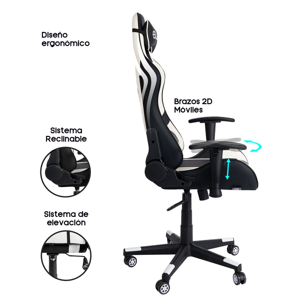 BLAZZE - Silla Gamer Ergonómica Blazze Exodo - Negro 180°