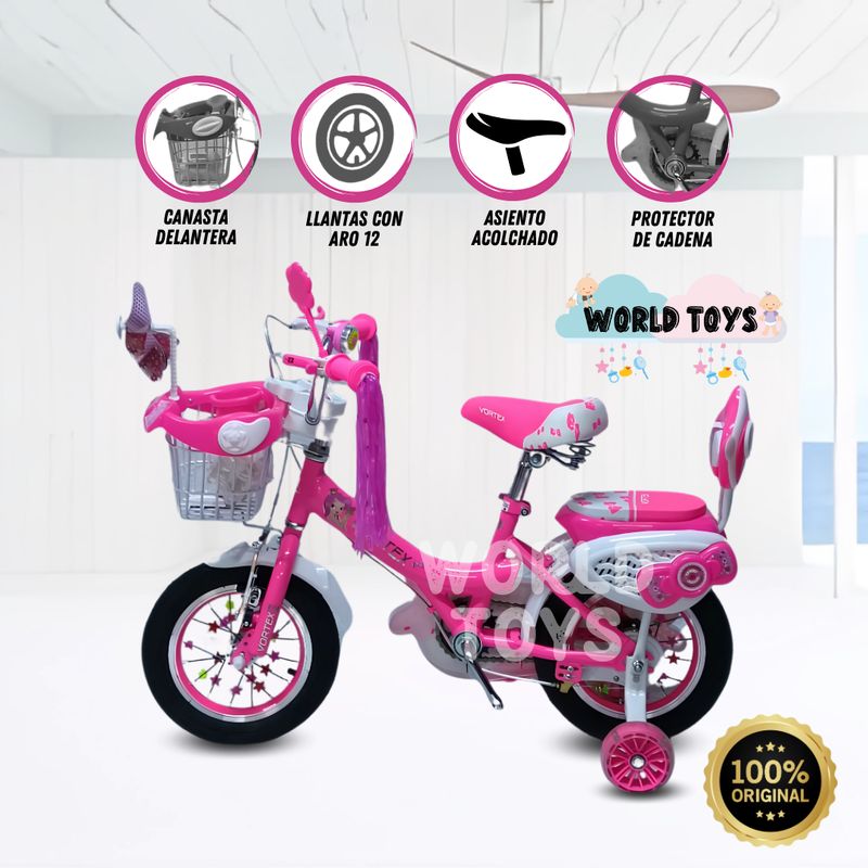 Bicicleta Para Niña Aro 12 «HII LIRY» Dark Pink Sodimac Perú