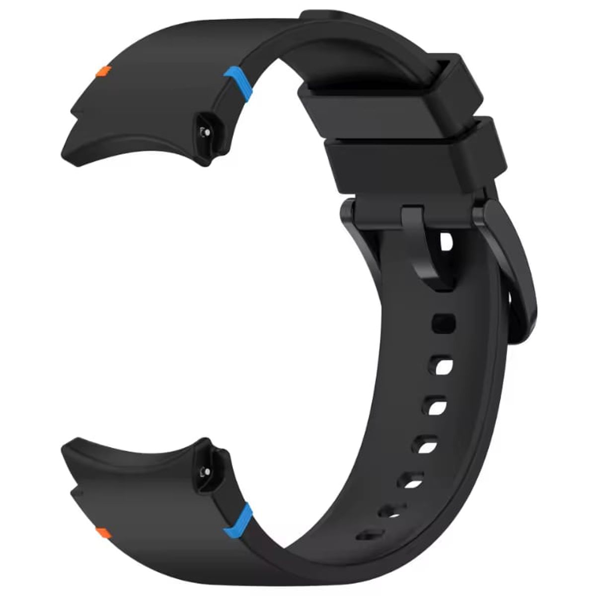 GENERICO - CORREA DE SILICONA PARA SAMSUNG WATCH 4-5-6-7-FE NEGRO