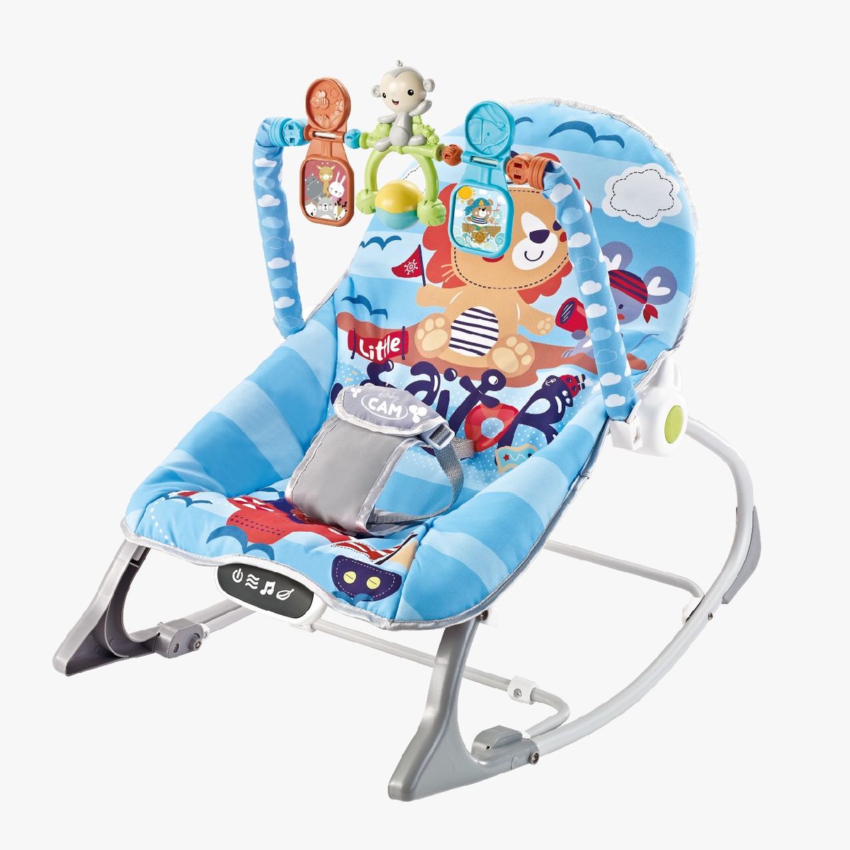 BABY CAM - Silla mecedora bouncer Baby Cam táctil 20kg azul