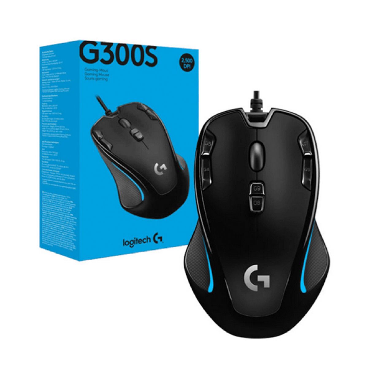 LOGITECH - Mouse Logitech Gamer Óptico G300S Alámbrico USB 2500dpi
