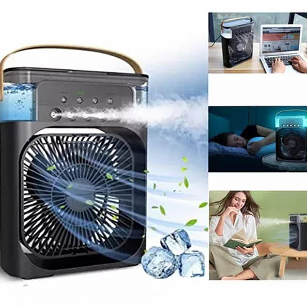 GENERICO - VENTILADOR PORTÁTIL HUMIDIFICADOR Y AIRE ACONDICIONADO 3 EN 1