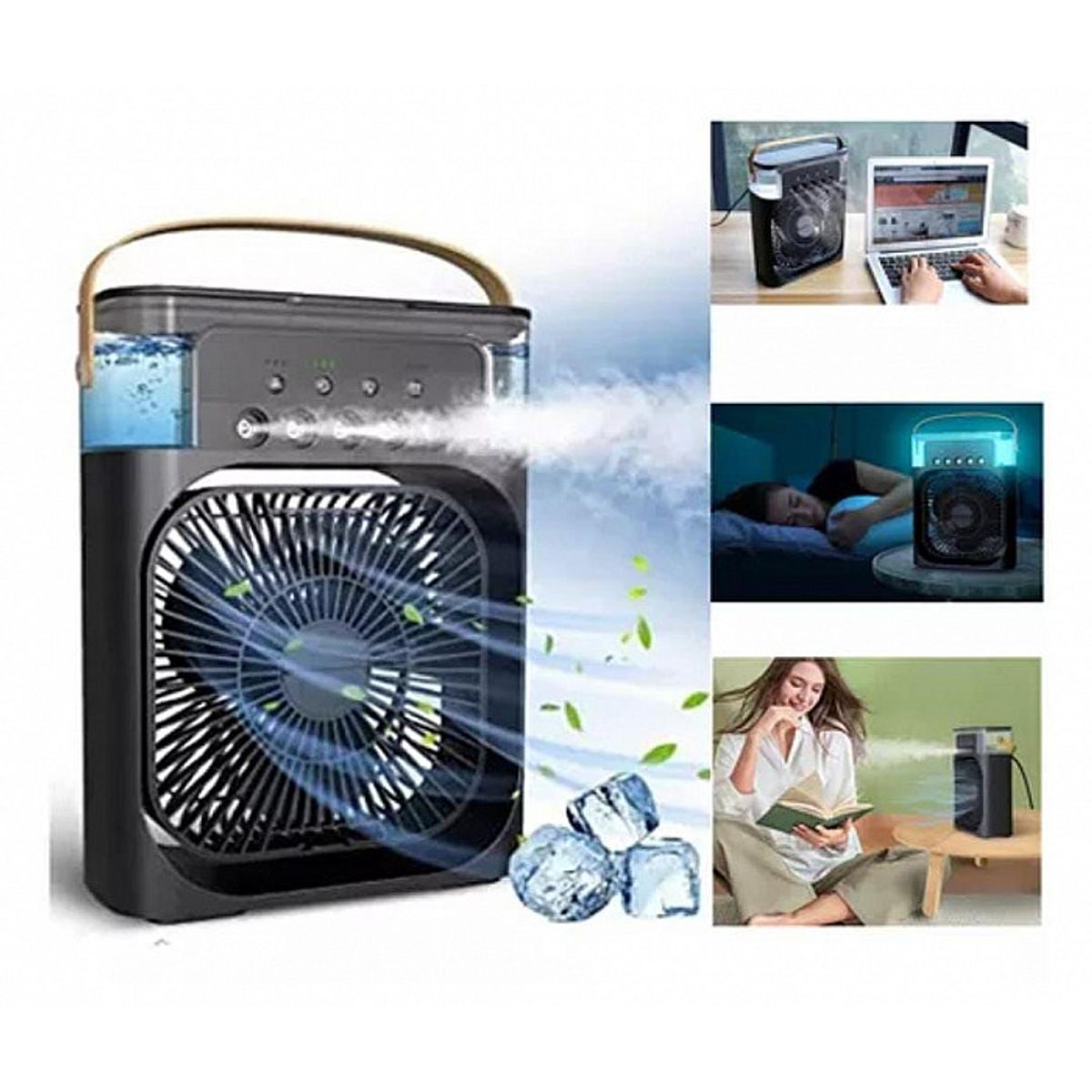 GENERICO - VENTILADOR PORTÁTIL HUMIDIFICADOR Y AIRE ACONDICIONADO 3 EN 1