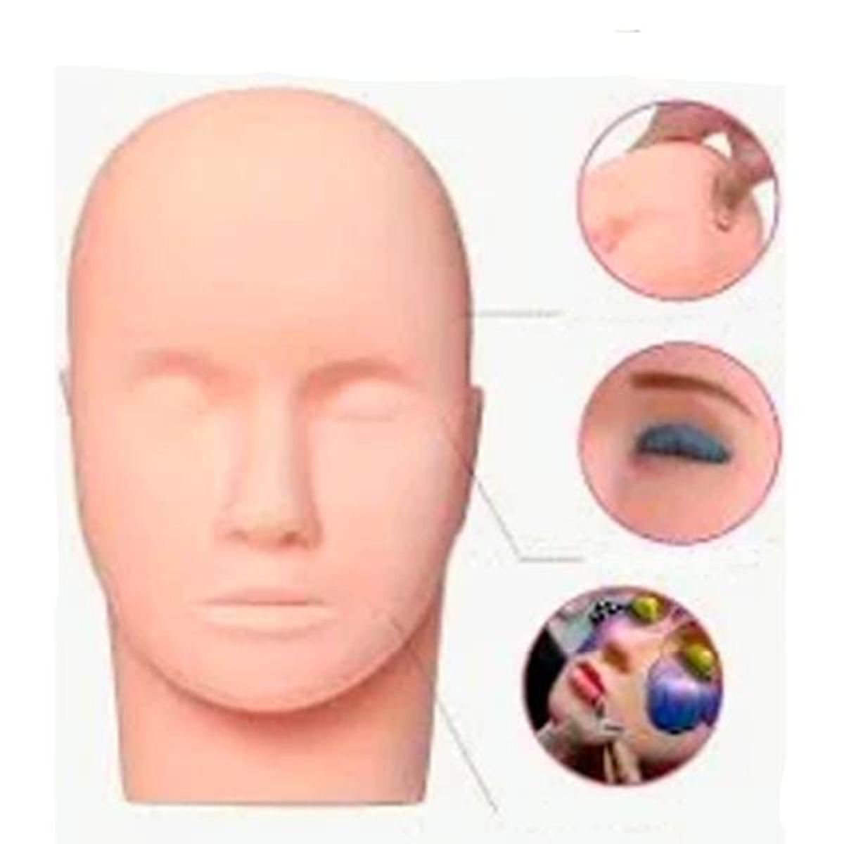GENERICO - Cabeza Maniquí de Práctica para Maquillaje y Pestañas
