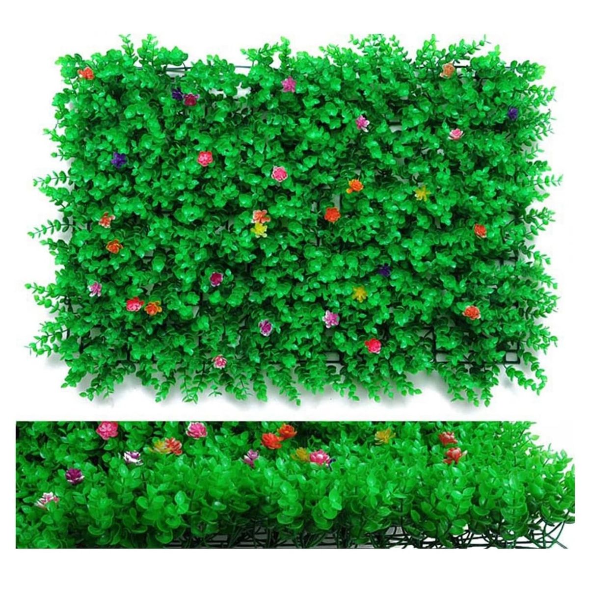 GENERICO - Panel Planta Artificial de Pared 40 x 60 cm Grass Césped Flores 1 pza
