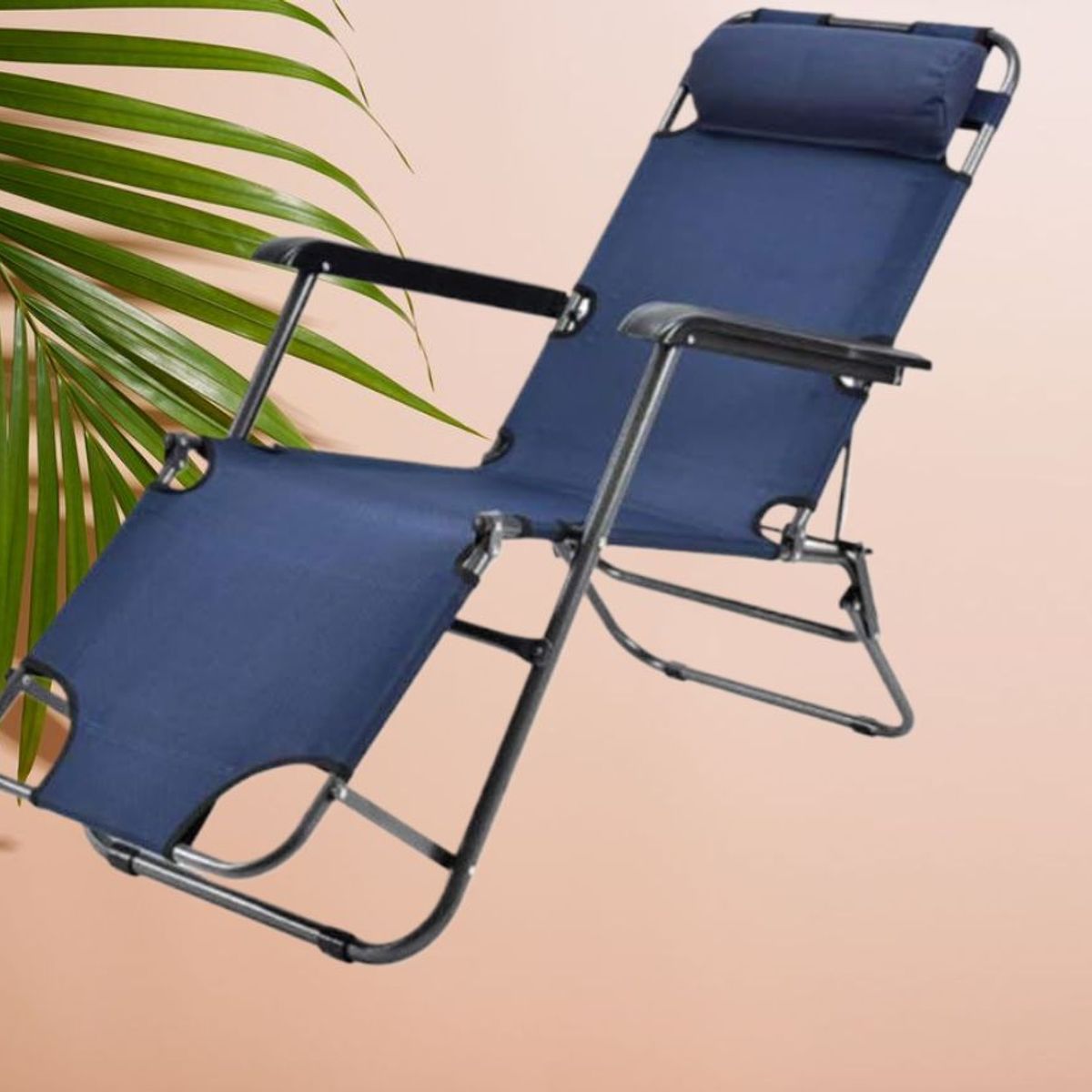 GENERICO - SILLA PLEGABLE REPOSERA RECLINABLE TERRAZA PLAYA CAMPING GRAVEDAD CERO AZUL