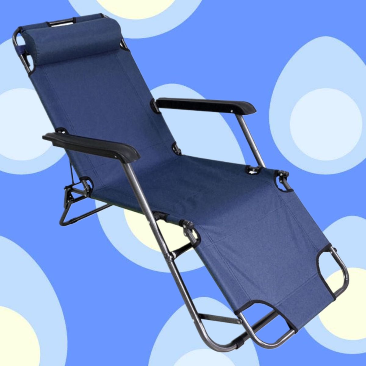 GENERICO - SILLA PLEGABLE REPOSERA RECLINABLE TERRAZA PLAYA CAMPING GRAVEDAD CERO AZUL