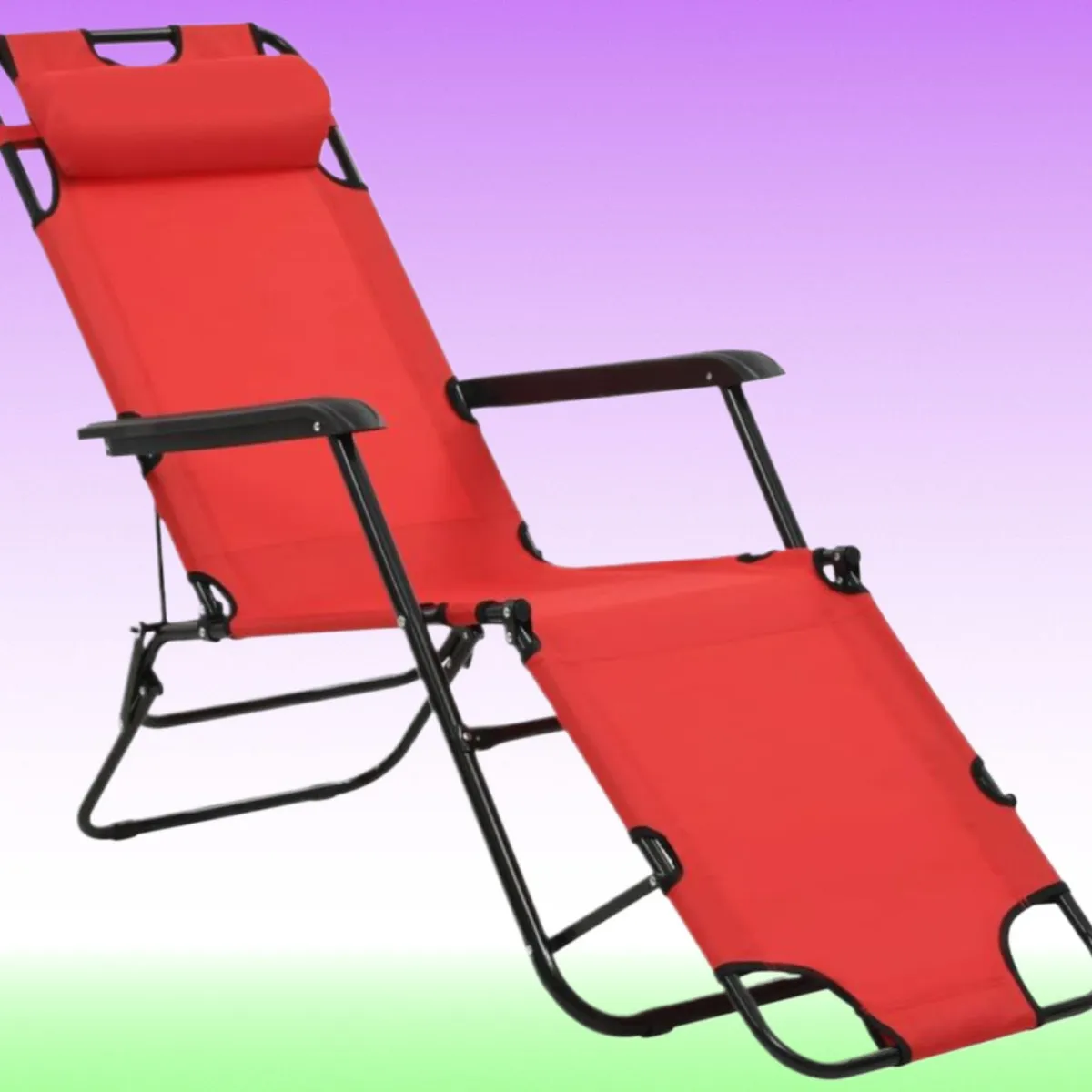 GENERICO - SILLA PLEGABLE REPOSERA RECLINABLE TERRAZA PLAYA CAMPING GRAVEDAD CERO ROJO