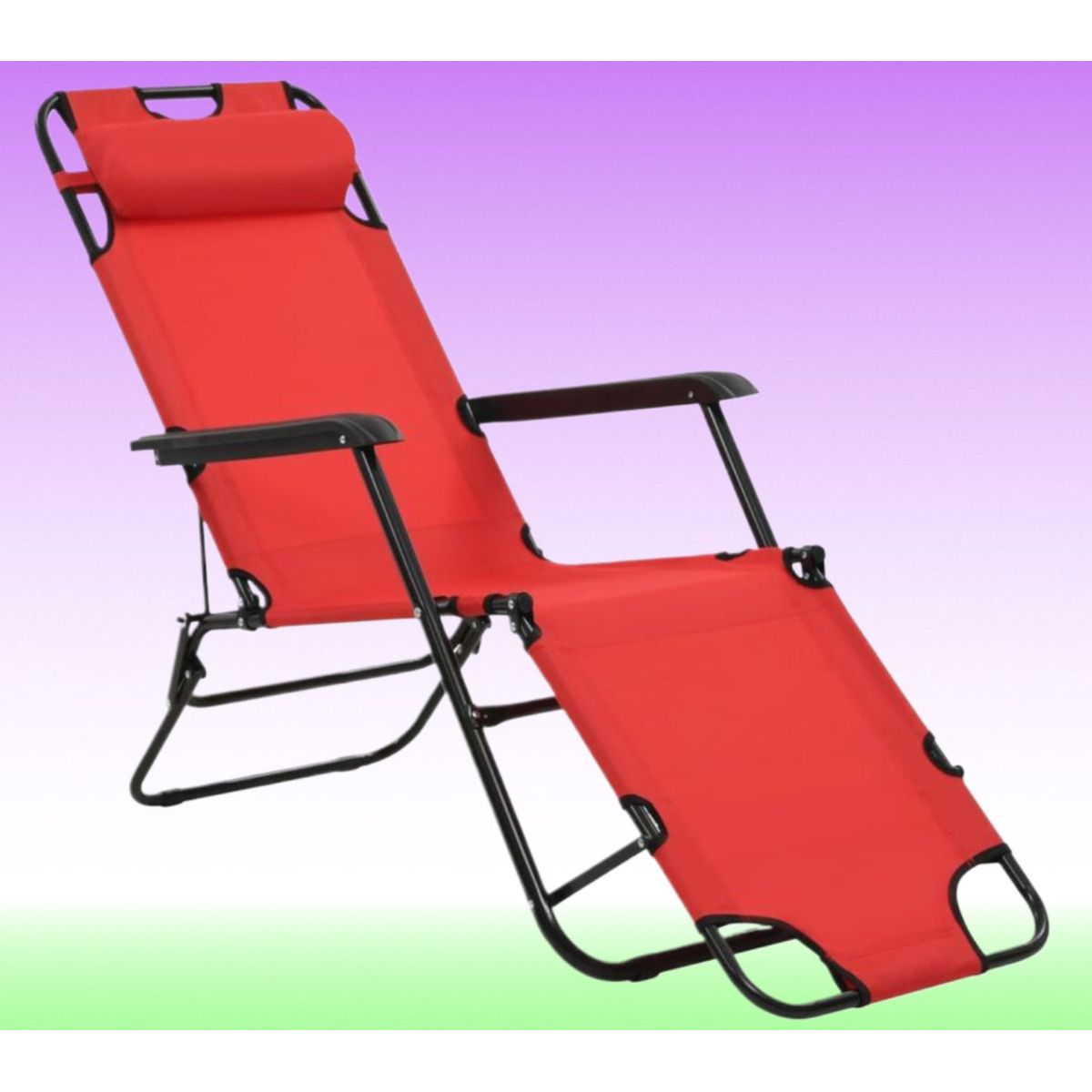 GENERICO - SILLA PLEGABLE REPOSERA RECLINABLE TERRAZA PLAYA CAMPING GRAVEDAD CERO ROJO
