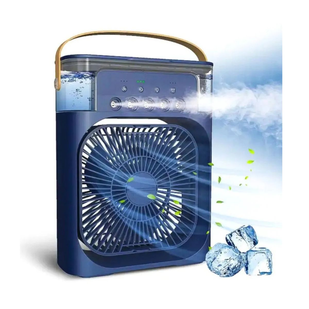GENERICO - Ventilador Humidificador Portátil Recargable USB 3 Velocidades Azul