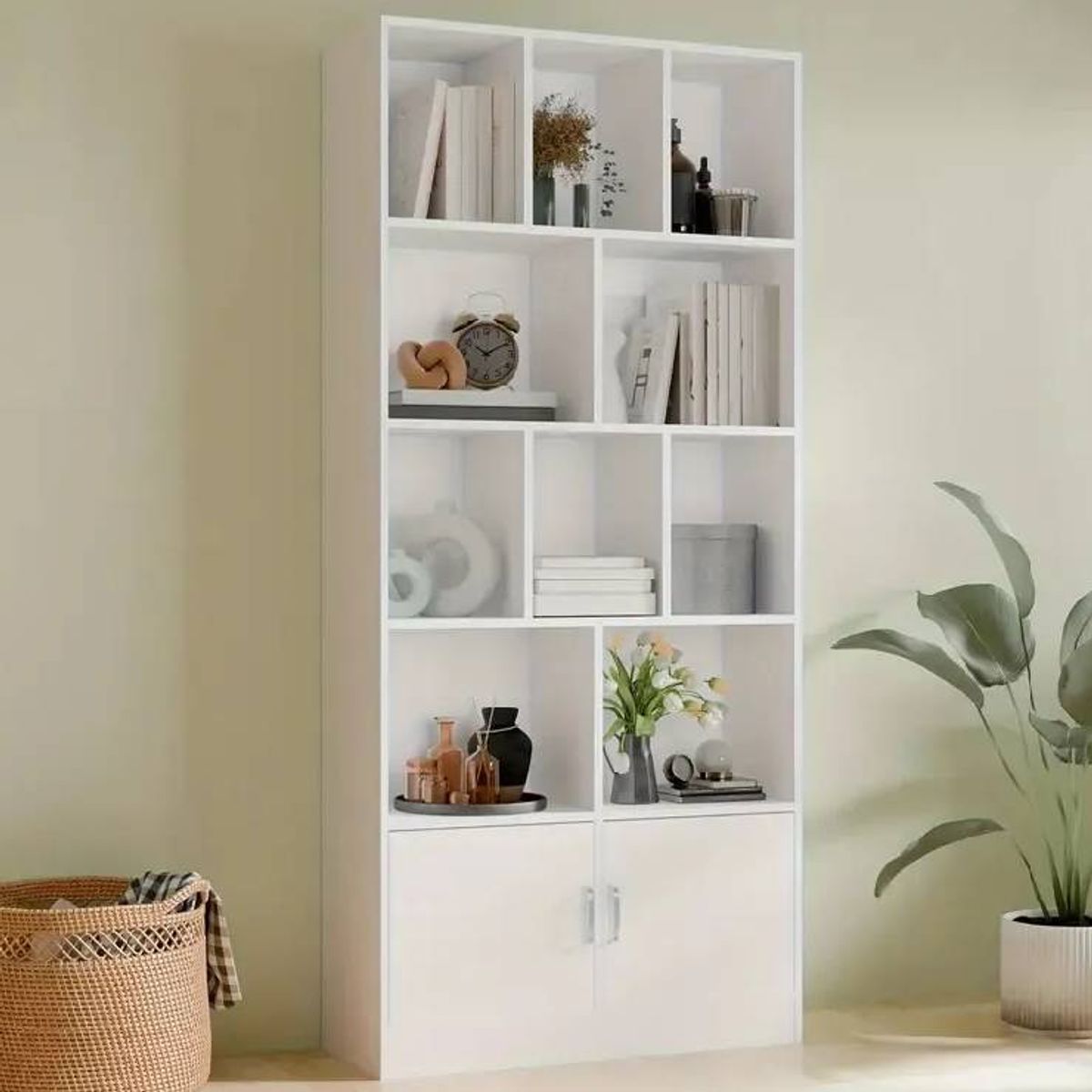 NACION MUEBLES - LIBRERO NACION MUEBLES DAVID COLOR BLANCO