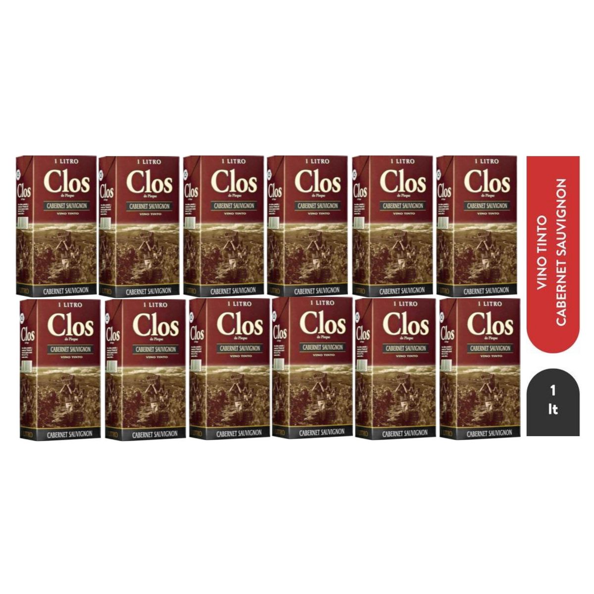 GENERICO - Vino Tinto Clos De Pirque Cabernet Sauvignon 1L - 12 UND