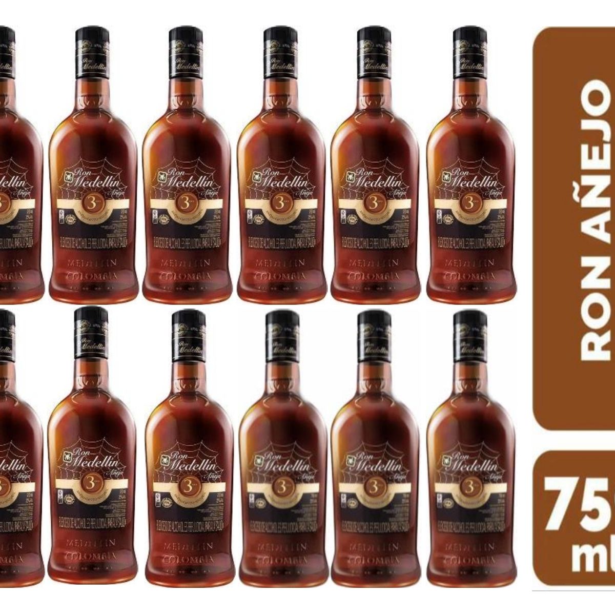 GENERICO - Ron Medellín Añejo 3 años 750ml - 12 UND