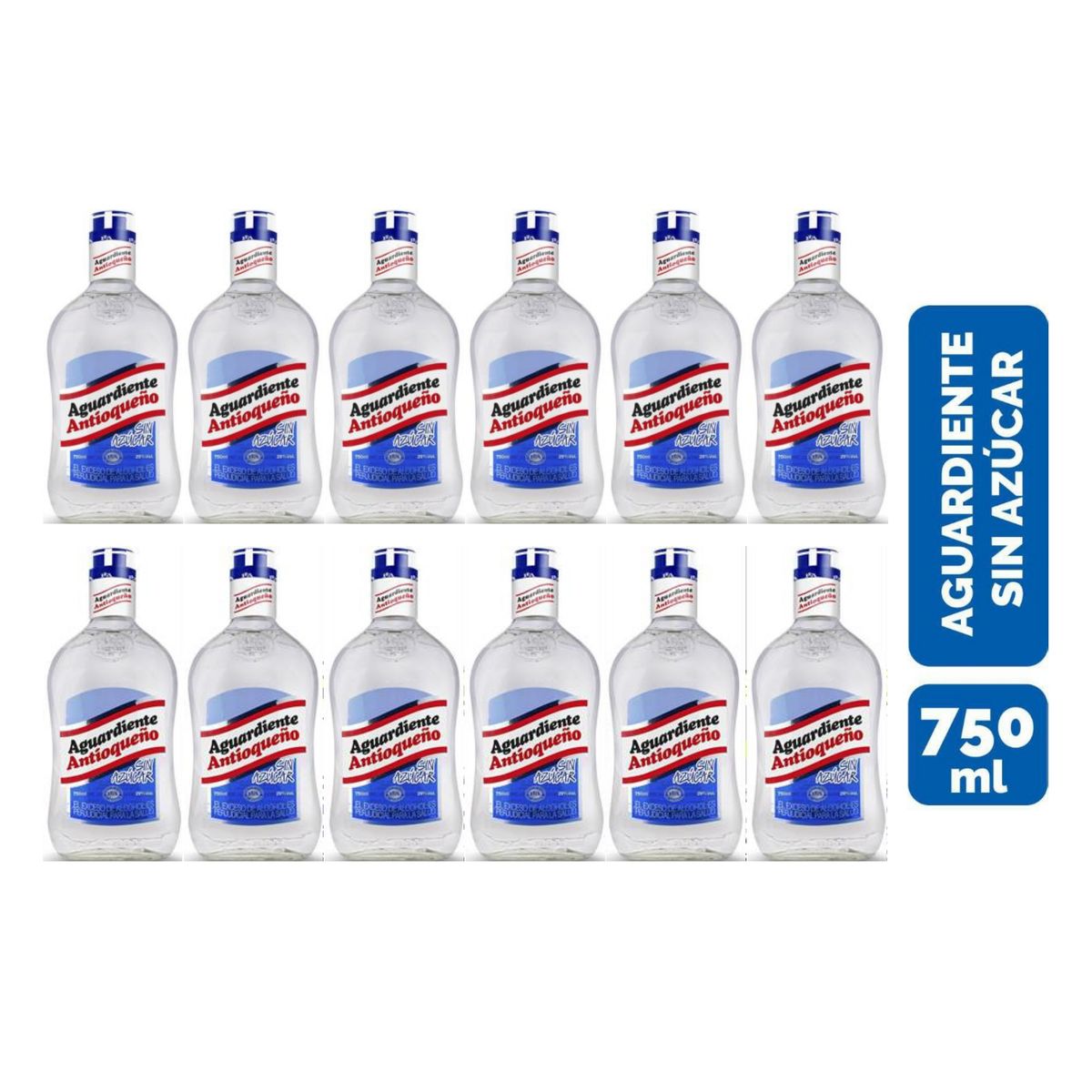 GENERICO - Aguardiente Antioqueño Sin Azucar 750ml - 12 UND