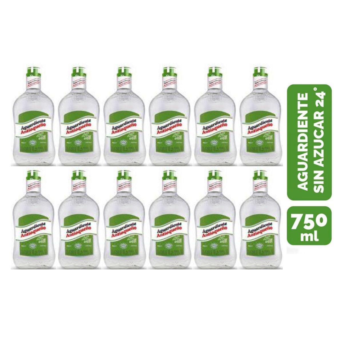 GENERICO - Aguardiente Antioqueño Verde 750ml - 12 UND