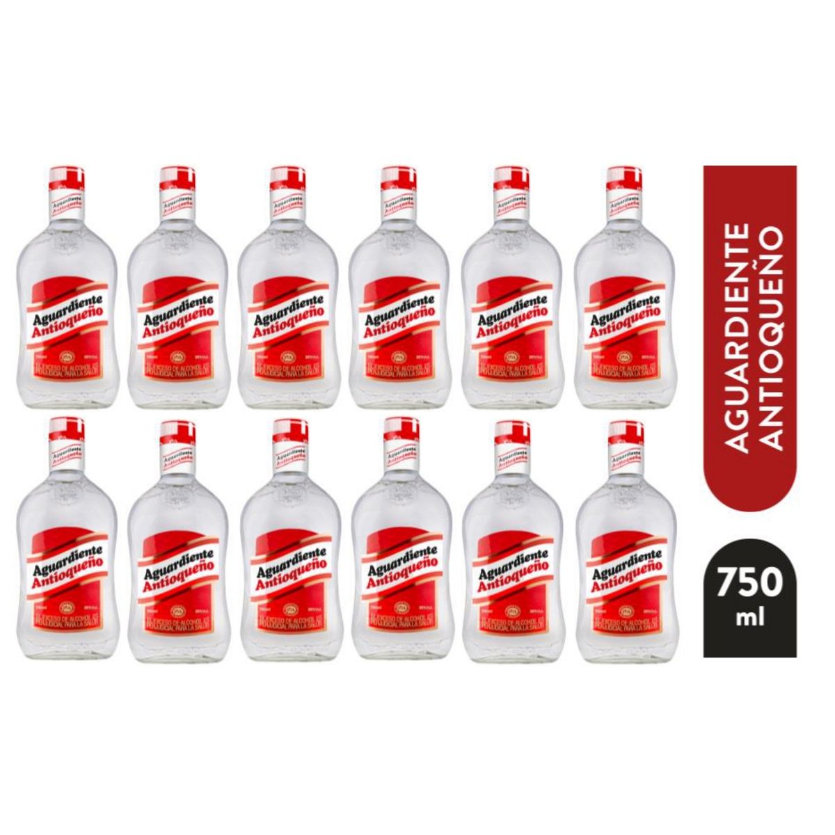 GENERICO - Aguardiente Antioqueño Rojo 750ml - 12 UND