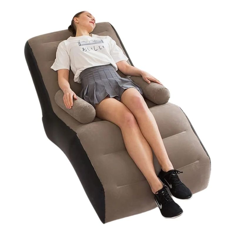 GENERICO - Sillón Inflable Grande Niños Adultos Sala Terraza Jardín marrón  rosado