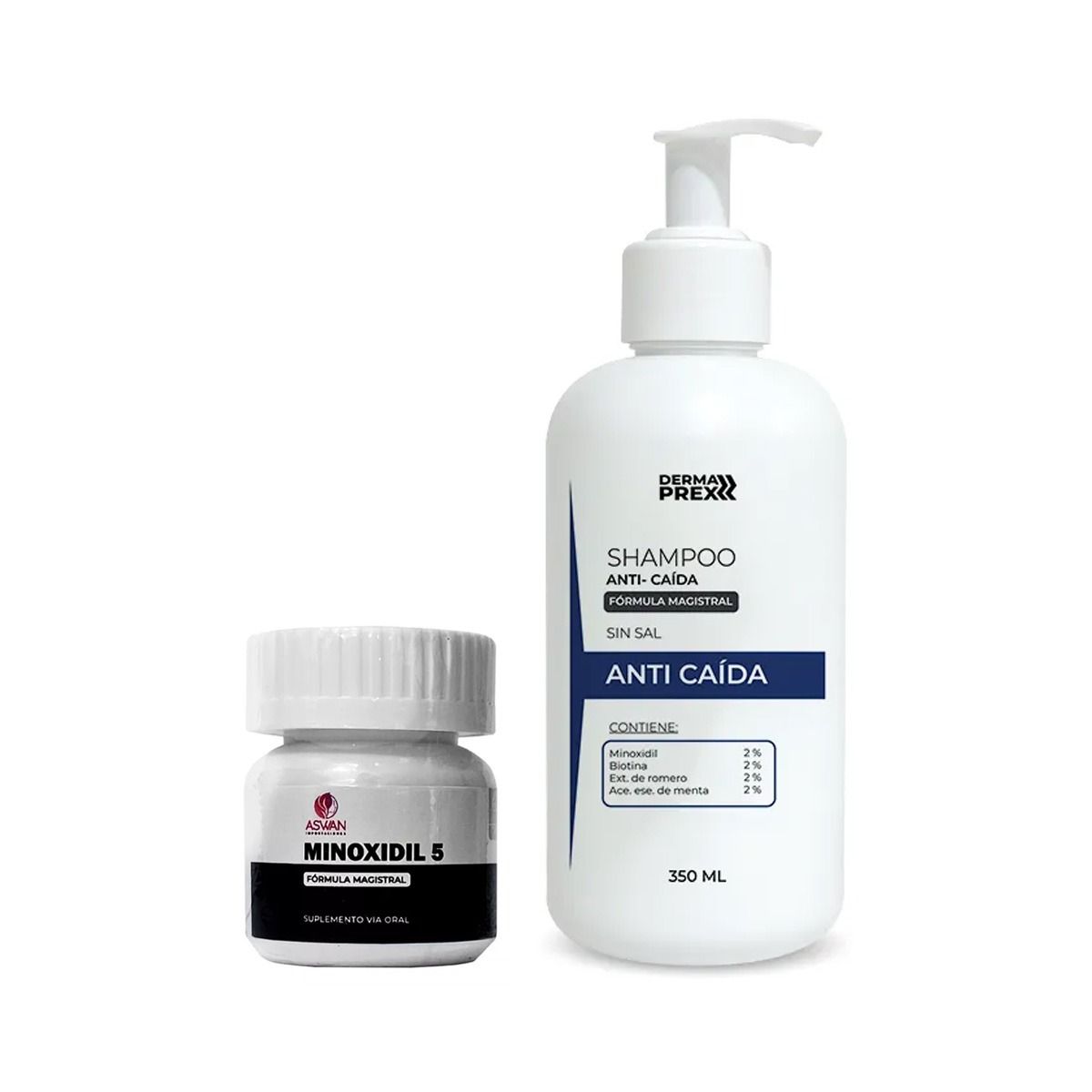 GENERICO - MINOXIDIL CAPS 60 + SHAMPOO SIN SAL ANTICAÍDA 350ML