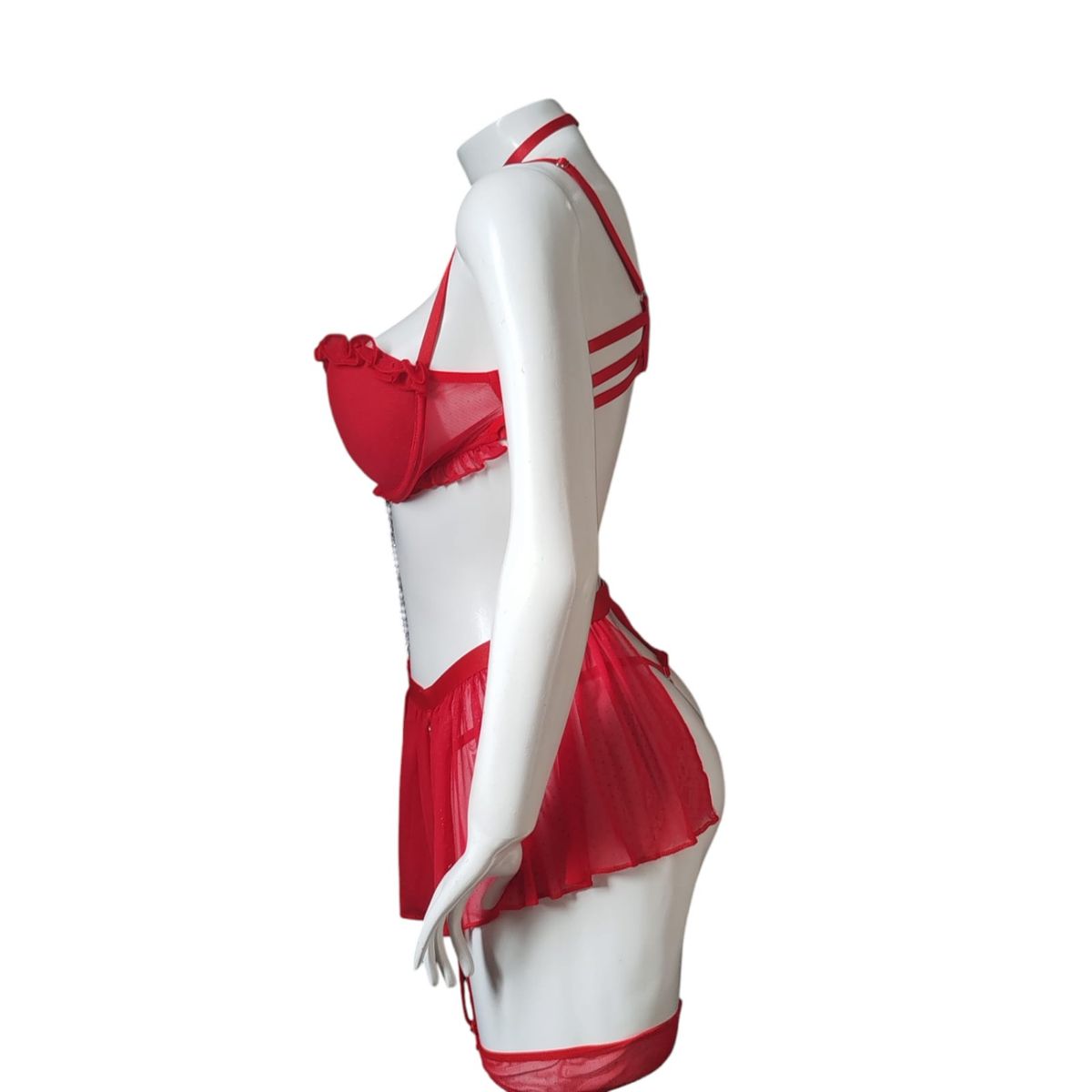 GENERICO - LENCERIA SEXY ENCAJE TRANSPARENTE PORTALIGA LIGERO