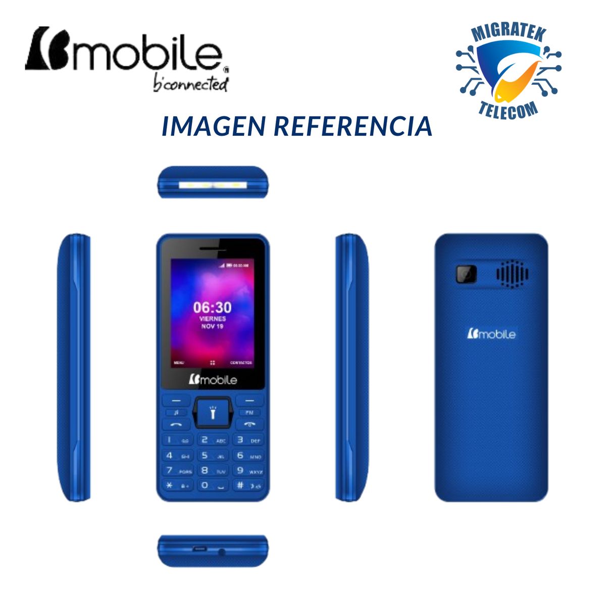 BMOBILE - Teléfono Movil Bmobile T102 2G Dual SIM Radio FM - Color AZUL