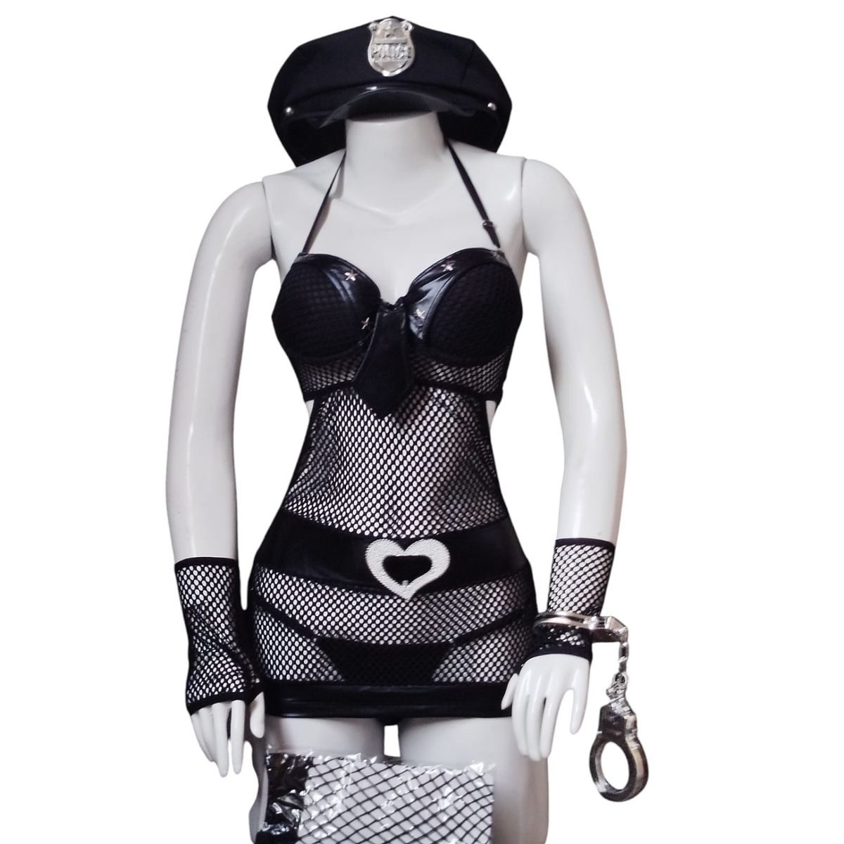 GENERICO - DISFRAZ ERÓTICO DE POLICIA LENCERIA SEXY DISFRACES EN TALLAS S-M-L