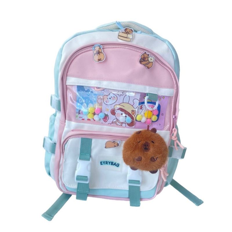 GENERICO - MOCHILA ESCOLAR CAPYBARA COREANA KAWAII
