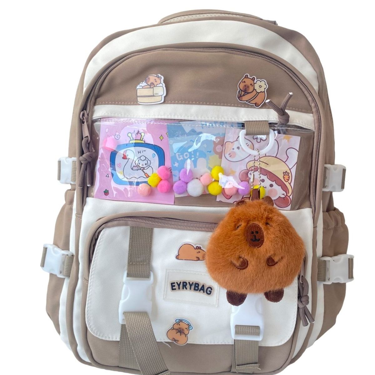 GENERICO - MOCHILA ESCOLAR CAPYBARA COREANA KAWAII