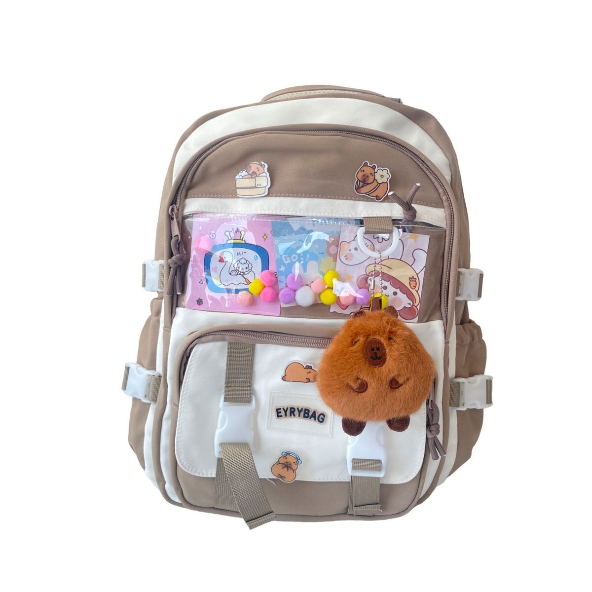 GENERICO - MOCHILA ESCOLAR CAPYBARA COREANA KAWAII