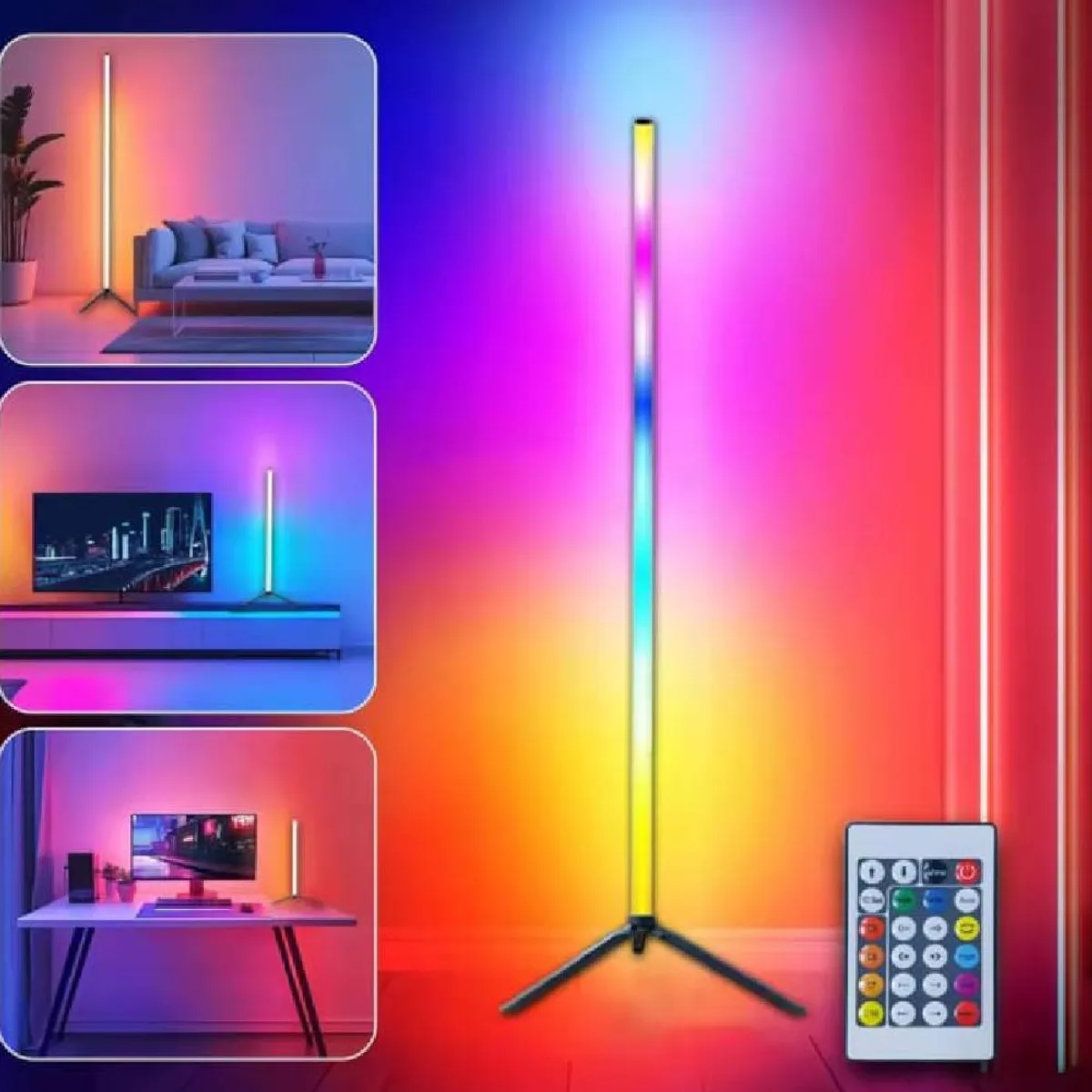 GENERICO - Lampara Led Rgb Barra con Tripode 120cm Ritmica