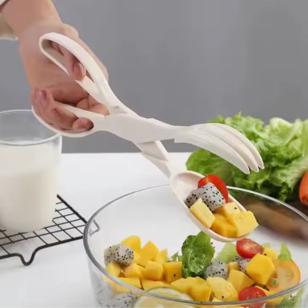 GENERICO - Tijera para Ensalada multifuncional colores variados