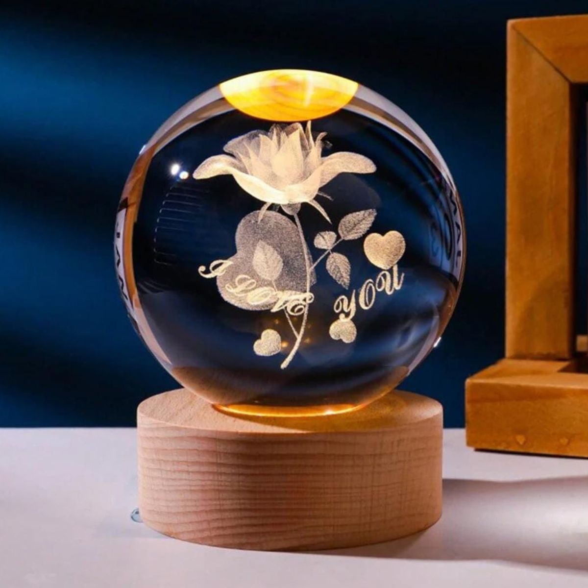 GENERICO - ESFERA DE CRISTAL LÁMPARA LED ADORNO ILOVE GIGANTE DECORATIVO 3D