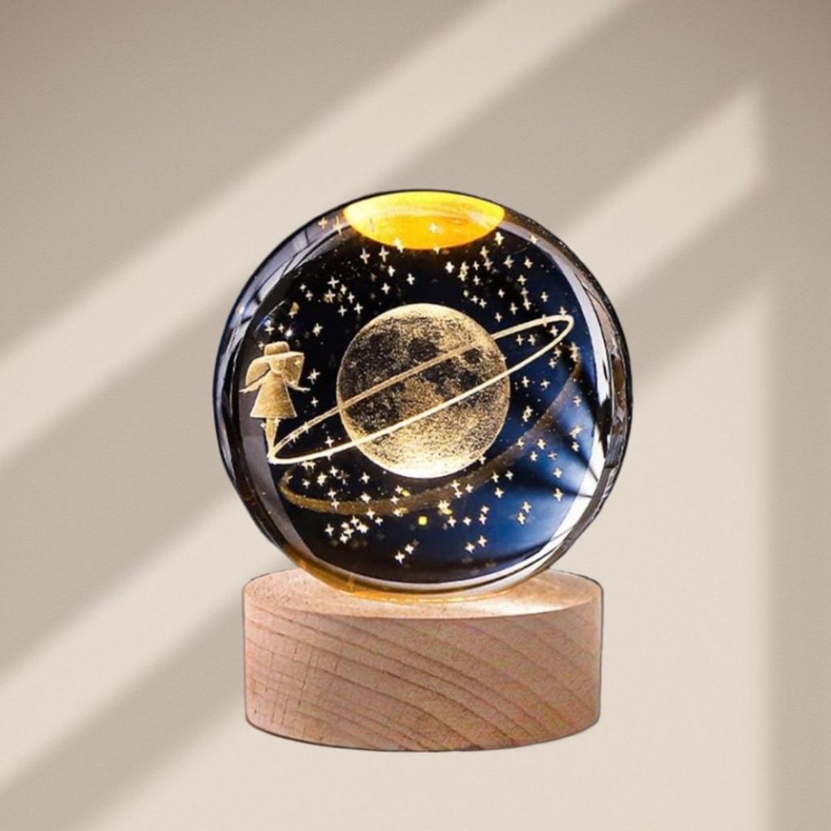 GENERICO - ESFERA CRISTAL LÁMPARA LED ADORNO NIÑA ESPACIALGIGANTE DECORATIVO 3D