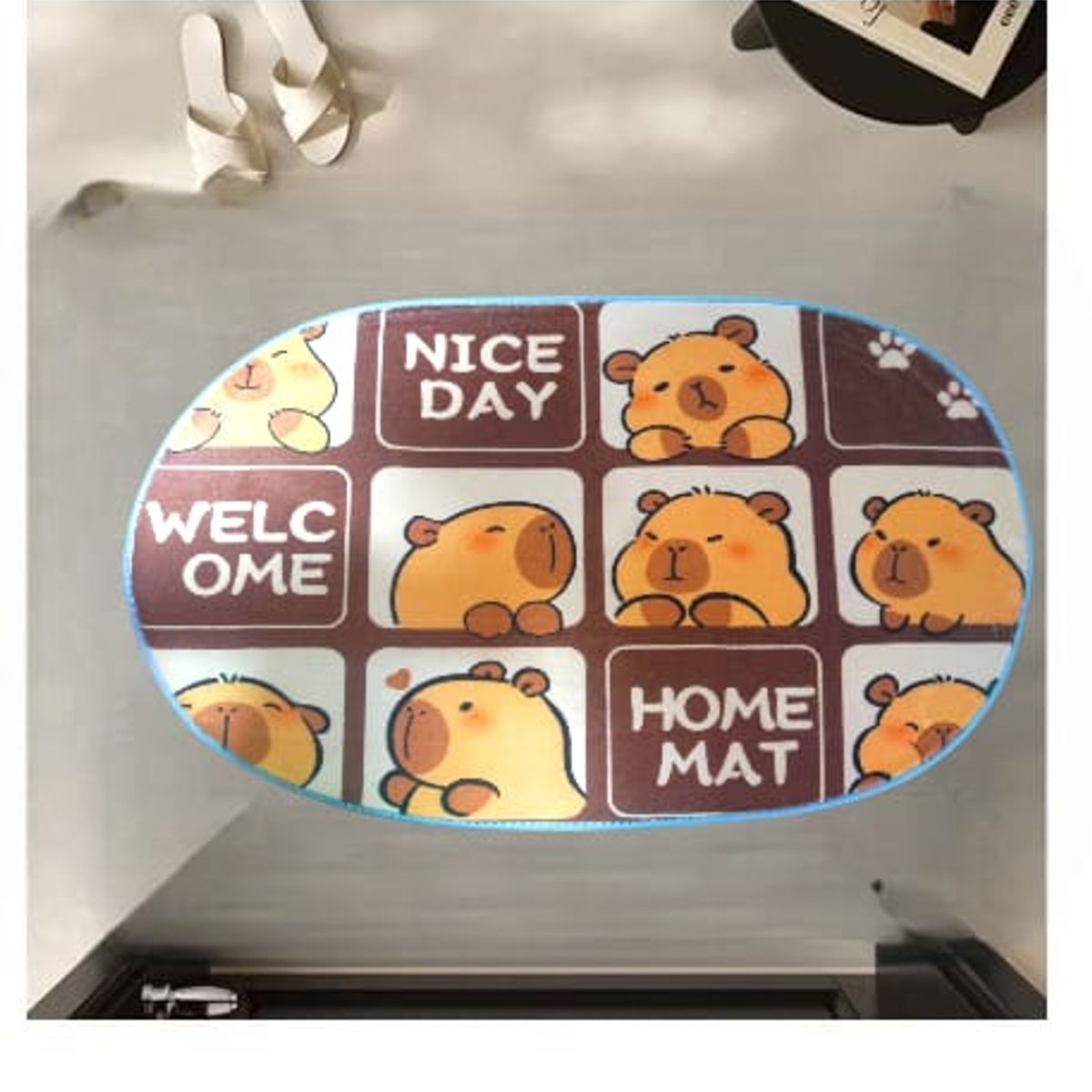 GENERICO - Alfombra de capibara decoración del hogar - Ovalado