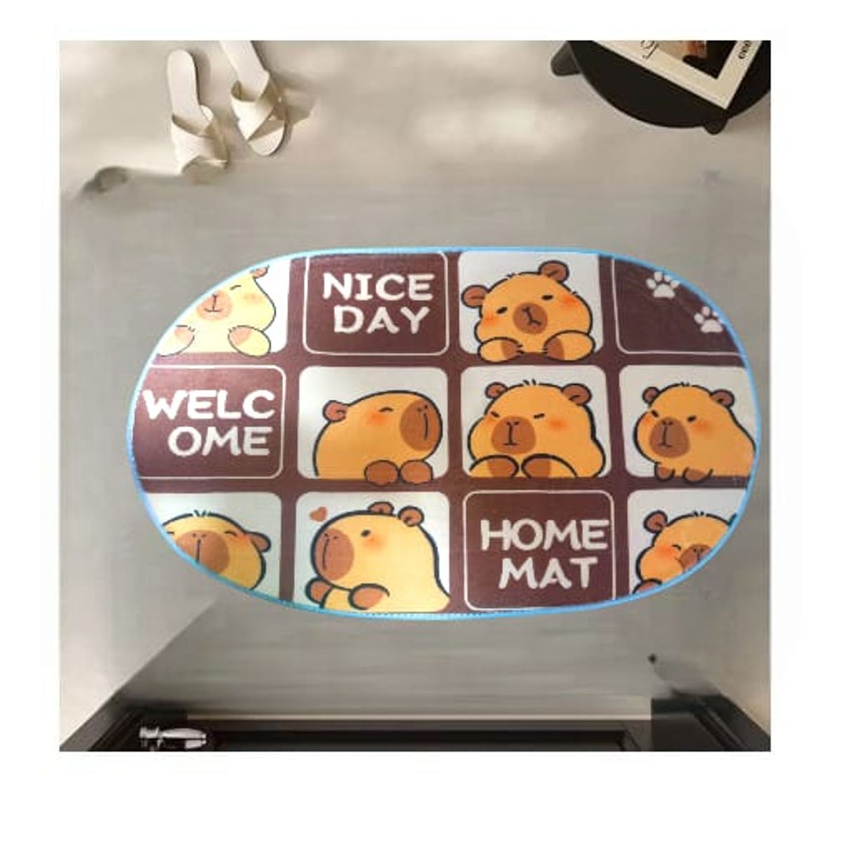 GENERICO - Alfombra de capibara decoración del hogar - Ovalado