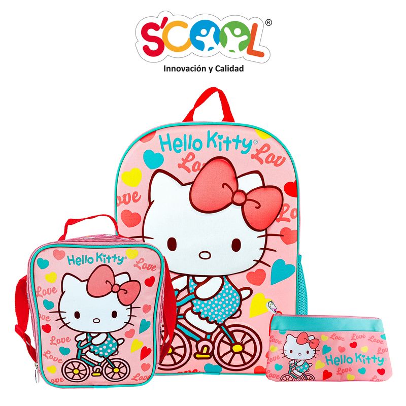 SCOOL - MOCHILA HELLO KITTY FULL SET 3 PIEZAS SCOOL RANGER