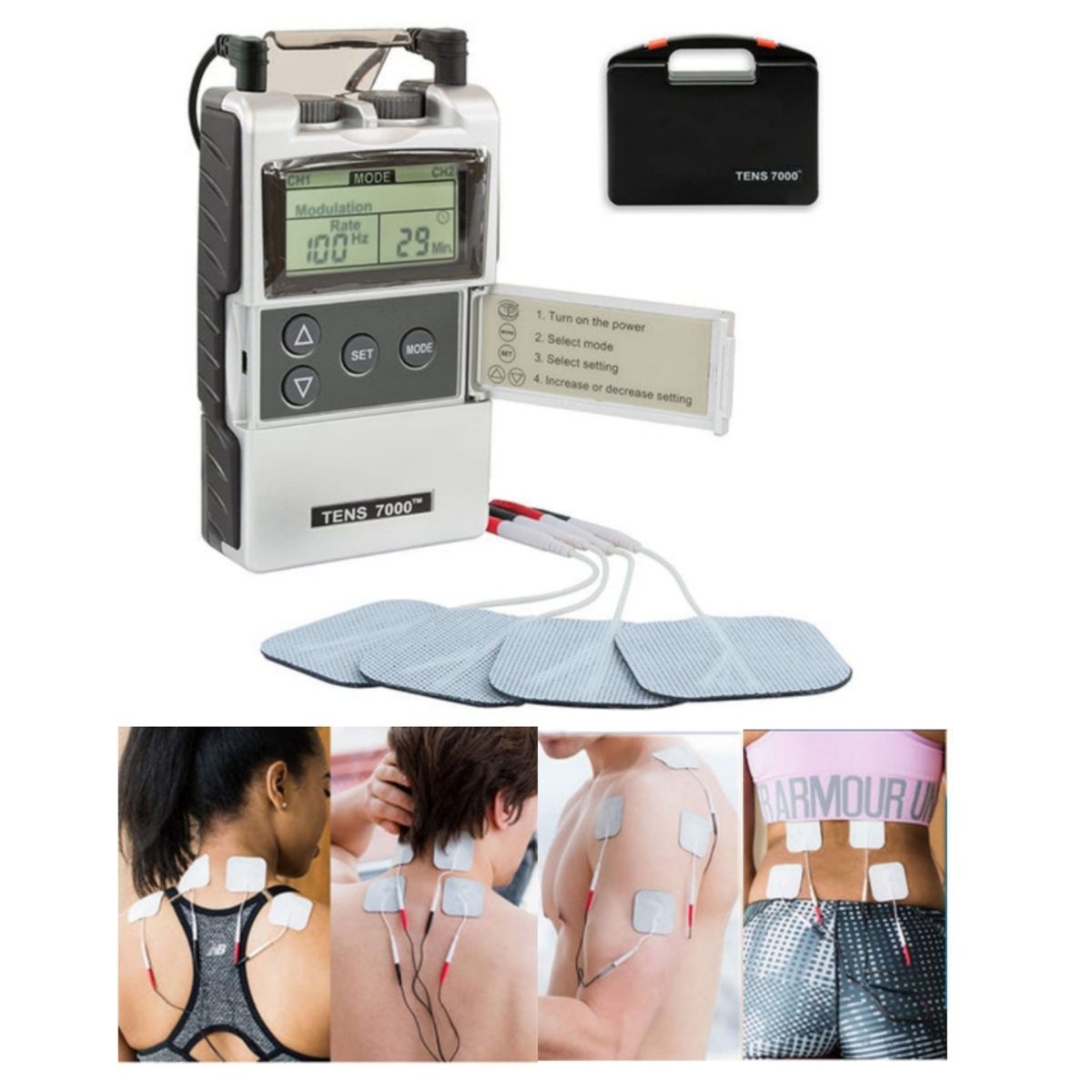 GENERICO - Masajeador Electroestimulador Muscular Tens 7000 Fisioterapia
