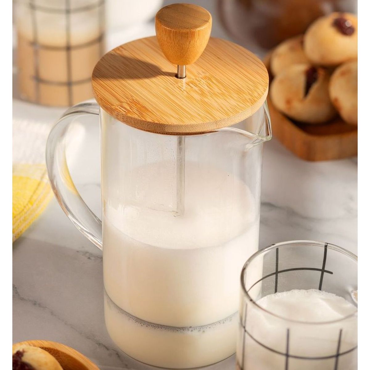 GENERICO - Cafetera Francesa 1000ml Tapa Bambú